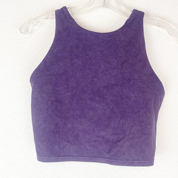 Athleta Shirt Small Conscious Garment Wash Crop Top Mythical Purple S - Picture 1 of 7